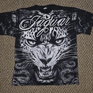 Yazbec Aop Jaguar Black Graphic Men's T-Shirt Size Medium